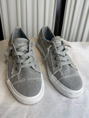 Blowfish Gray Canvas Low-Top Lace Sneakers